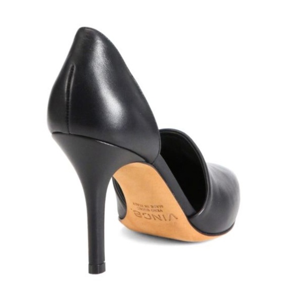 VINCE Claire Choked Up Leather D'Orsay Pumps Black Leather Pointed Toe Size 8.5 - Picture 4 of 9